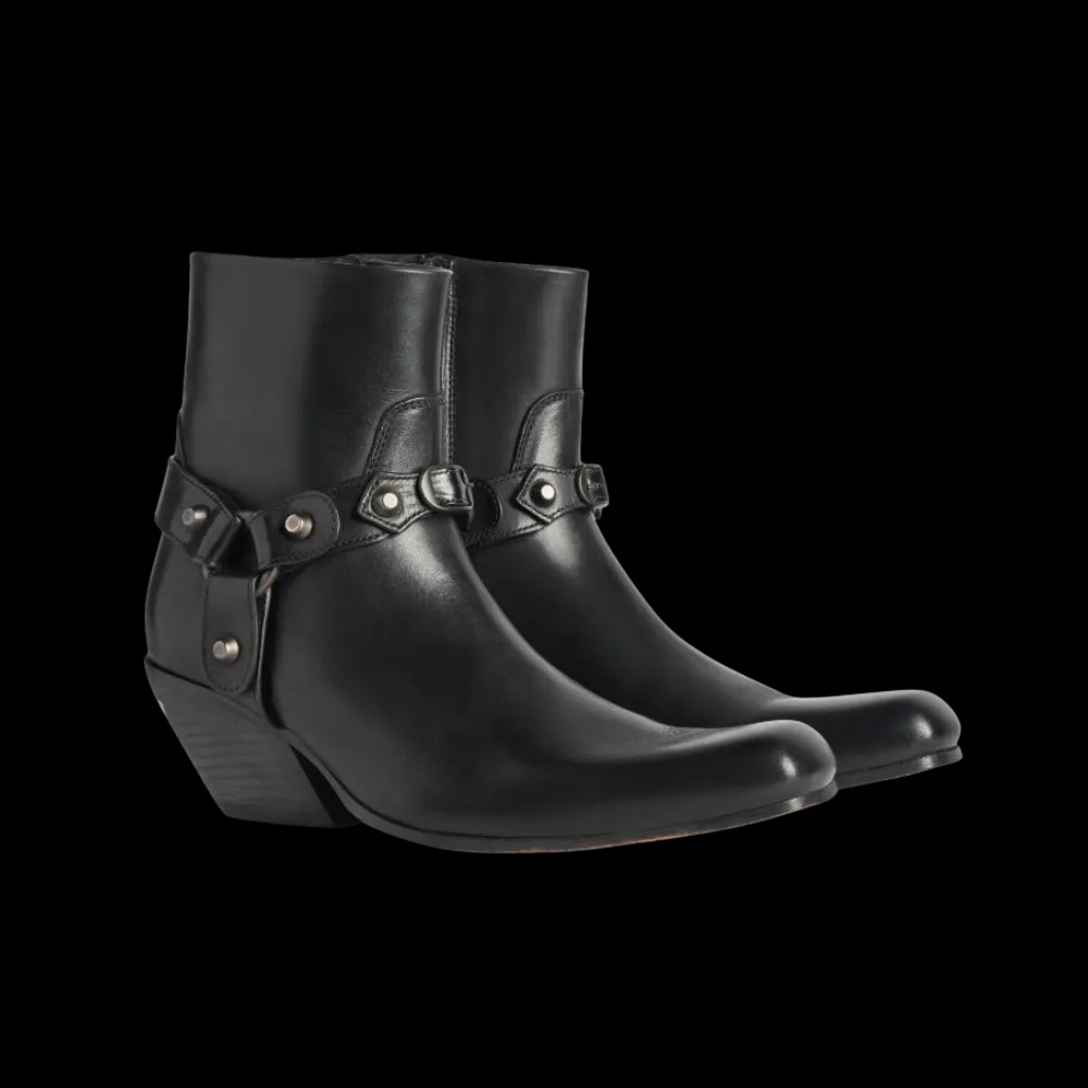 Balenciaga Memphis Bootie With Harness In Black - HypeFly India View 5