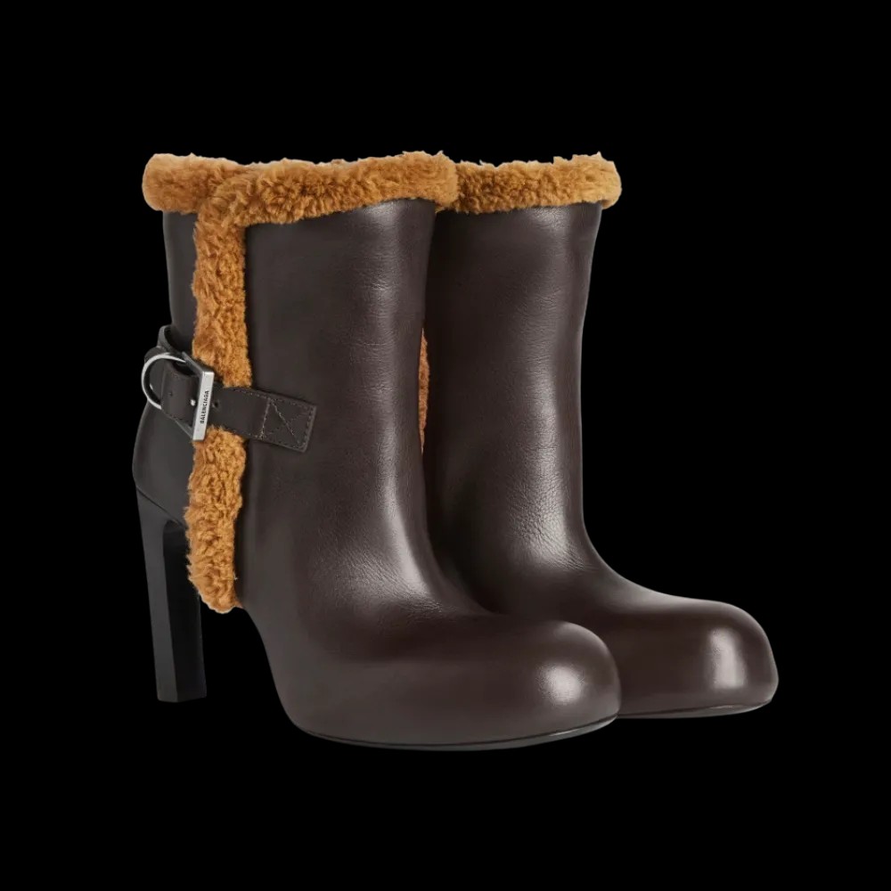 Balenciaga Fargo Bootie In Dark Brown - HypeFly India View 5