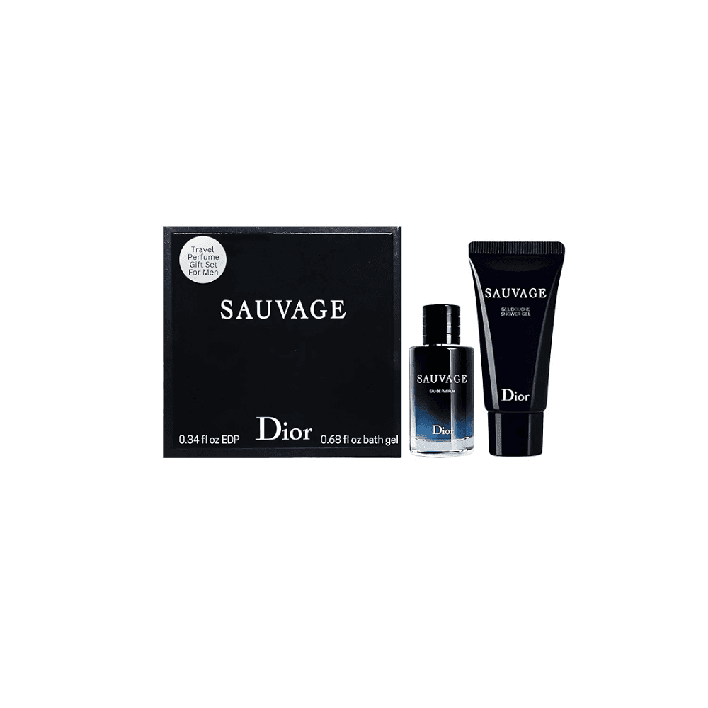 Dior Sauvage Men's Mini Travel Perfume & Shower Gel Gift Set (Perfume 10 ML / Lotion 0.34 Fl Oz) - HypeFly India View 2
