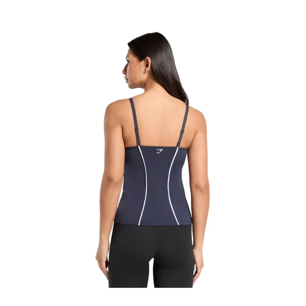 Gymshark Contour Stitch Tank with Shelf Heavy Blue - HypeFly India View 2