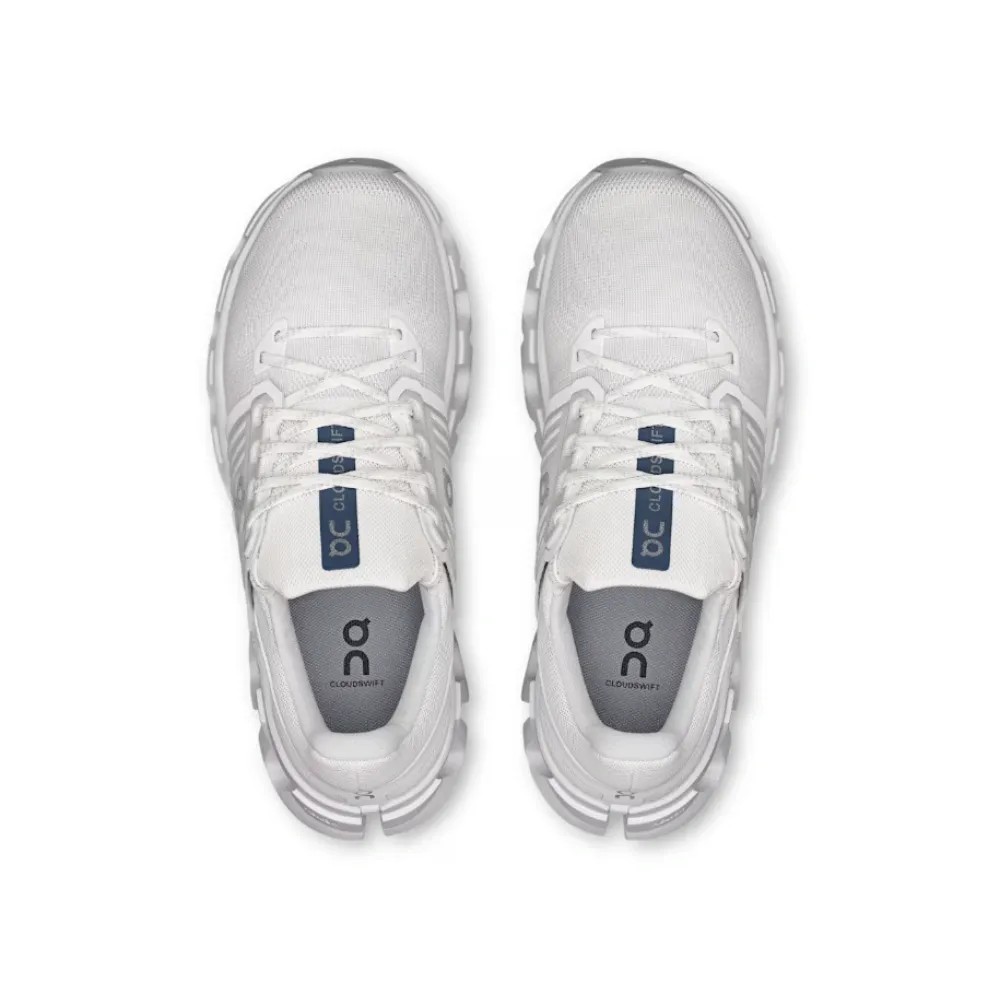 On running Cloudswift 4 AD White | White - HypeFly India View 2