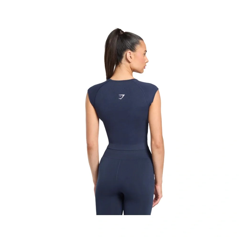 Gymshark Vital Scoop Neck Top Heavy Blue - HypeFly India View 2