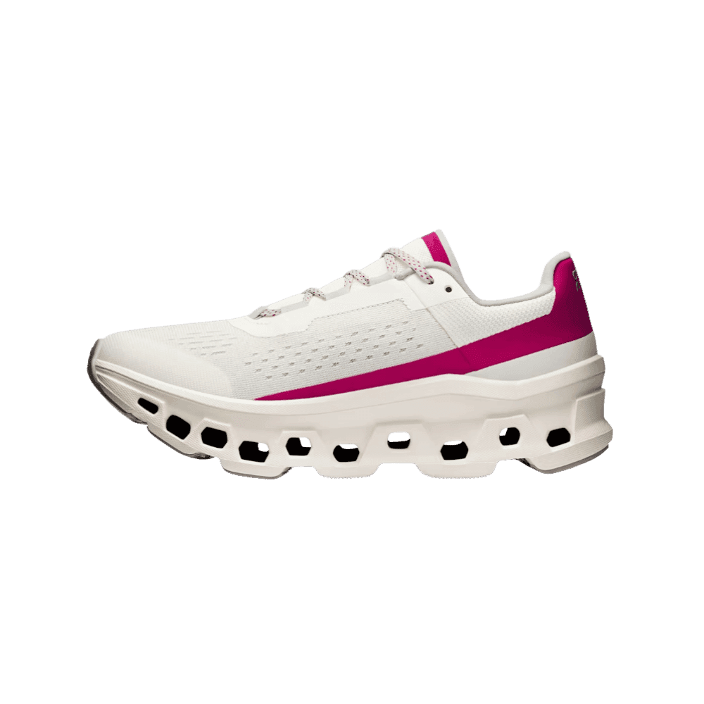 On running Cloudmonster Ivory Grenadine - HypeFly India View 4