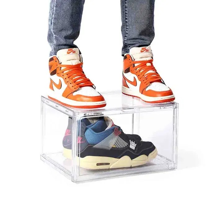 Clear Stack'Em Sneaker Crates | Shoe Crates (Side Drop) - HypeFly India View 1