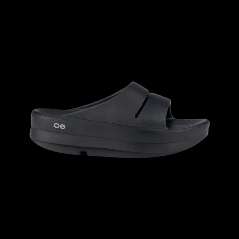 Oofos OOmega OOahh Sandal - Black - HypeFly India View 1