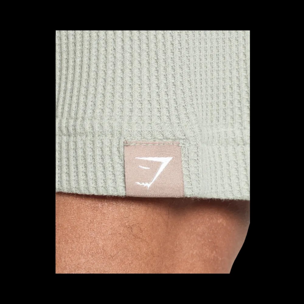Gymshark Waffle Oversized T-Shirt Stone Grey - HypeFly India View 5