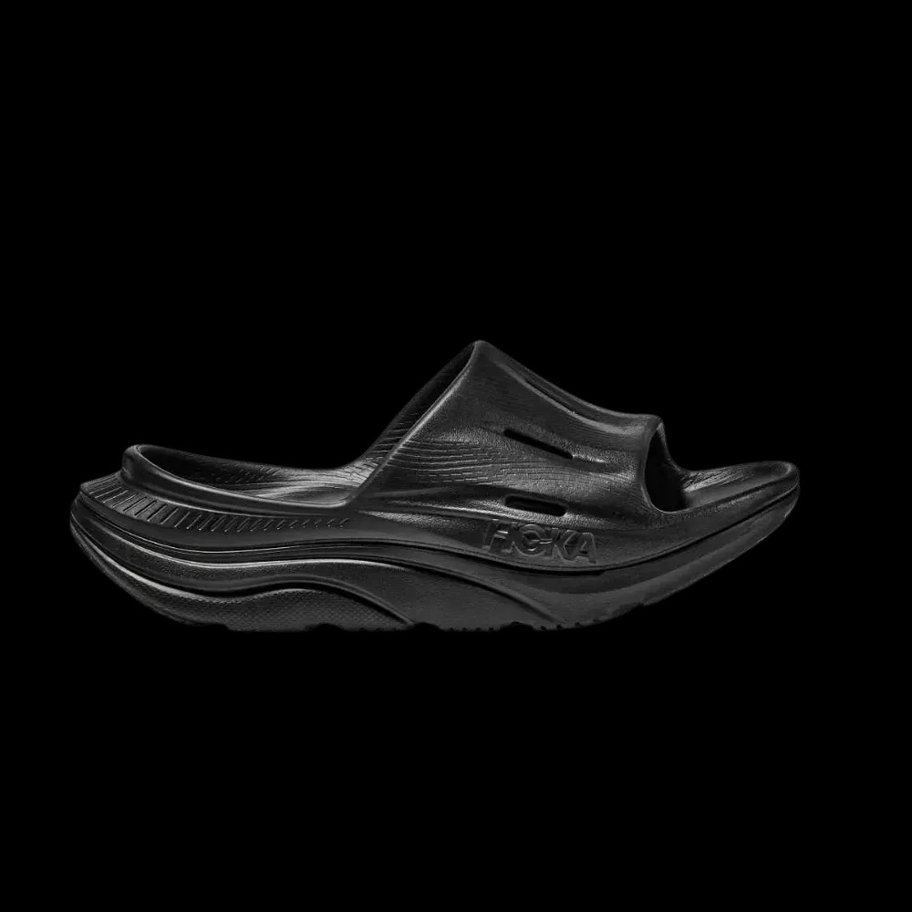 Hoka ORA Recovery Slide 3 Black - HypeFly India View 1