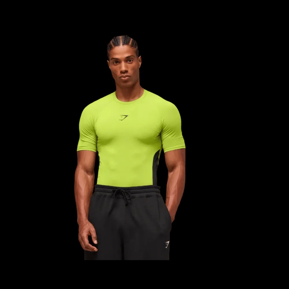 Gymshark Element Baselayer T-Shirt Zest Green/Black - HypeFly India View 1