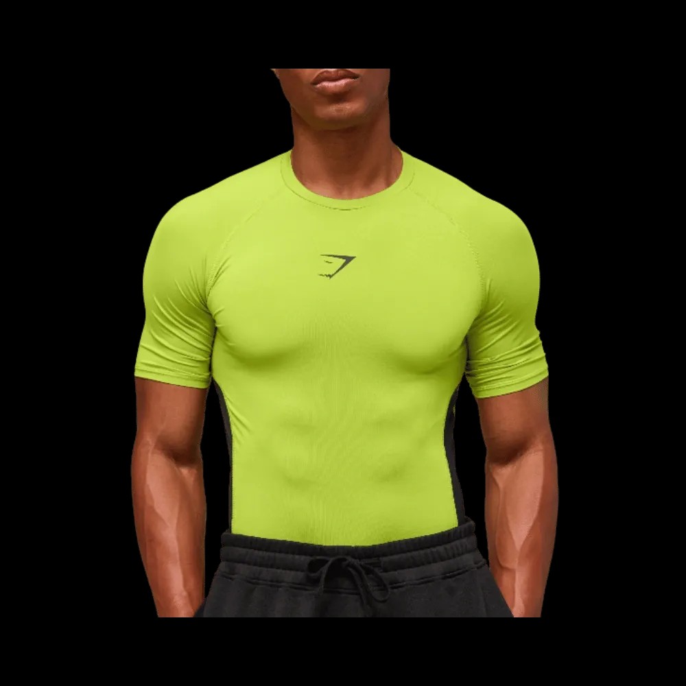 Gymshark Element Baselayer T-Shirt Zest Green/Black - HypeFly India View 5