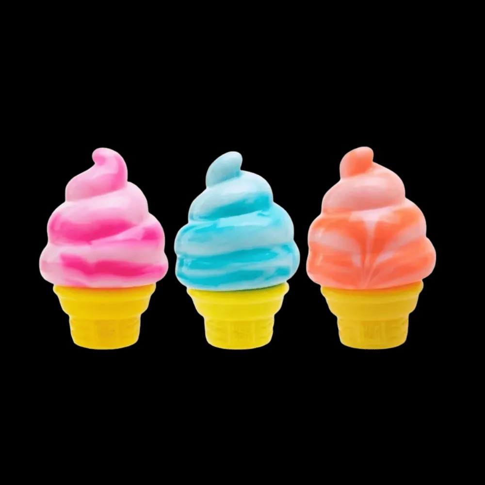 NeeDoh Nice Cream Ice Cream Cone Squishy Fidget Toy 3x Lot Orange/Pink/Blue - HypeFly India View 1