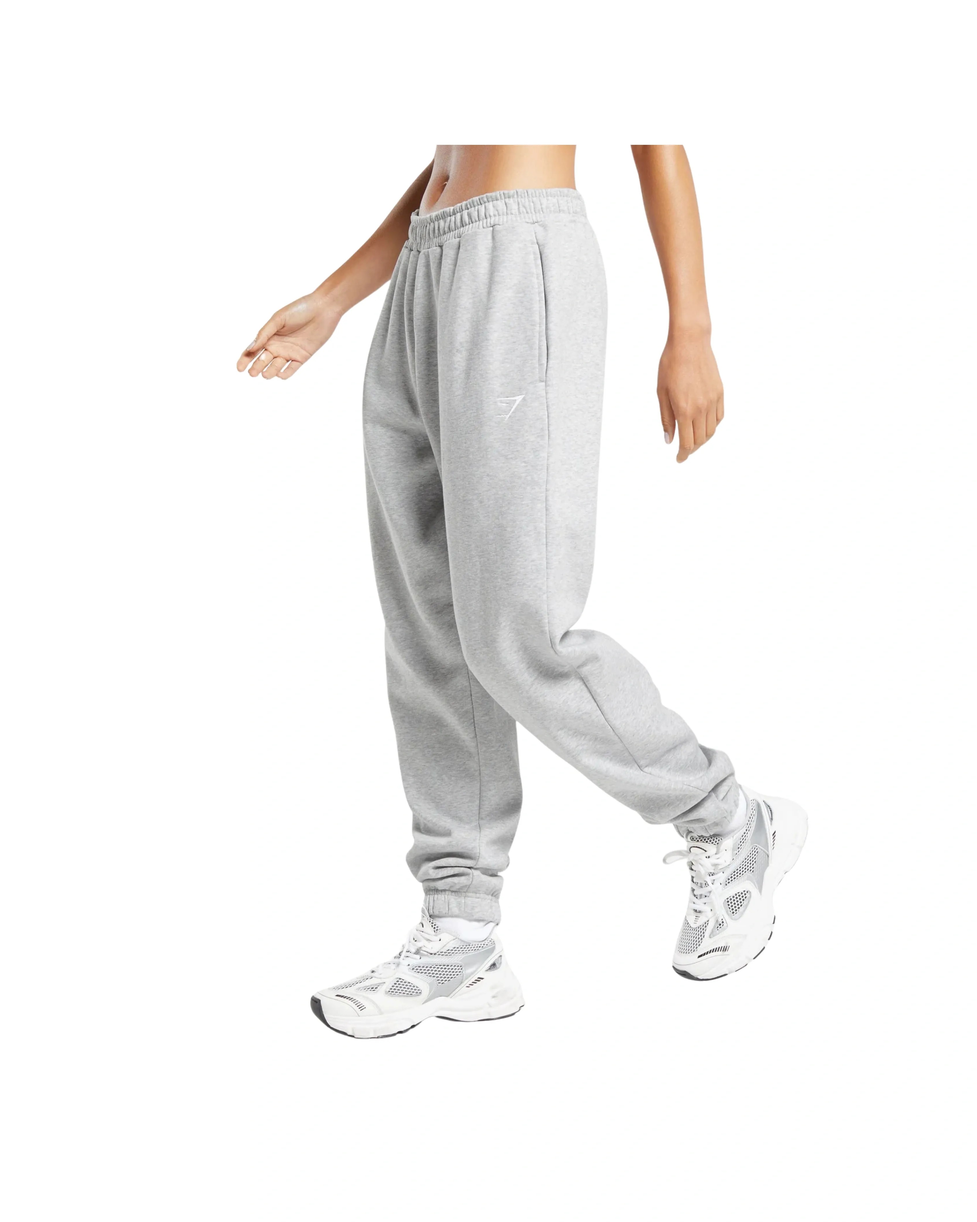 Gymshark Training Fleece Joggers Regular fit Light Grey Core Marl - HypeFly India View 3