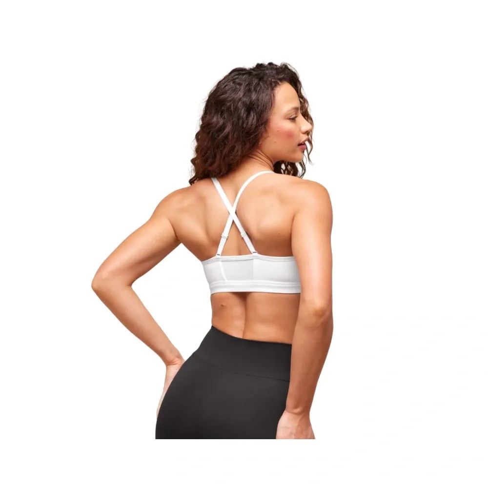 Gymshark Ruched Sports Bra - Medium Support White - HypeFly India View 2
