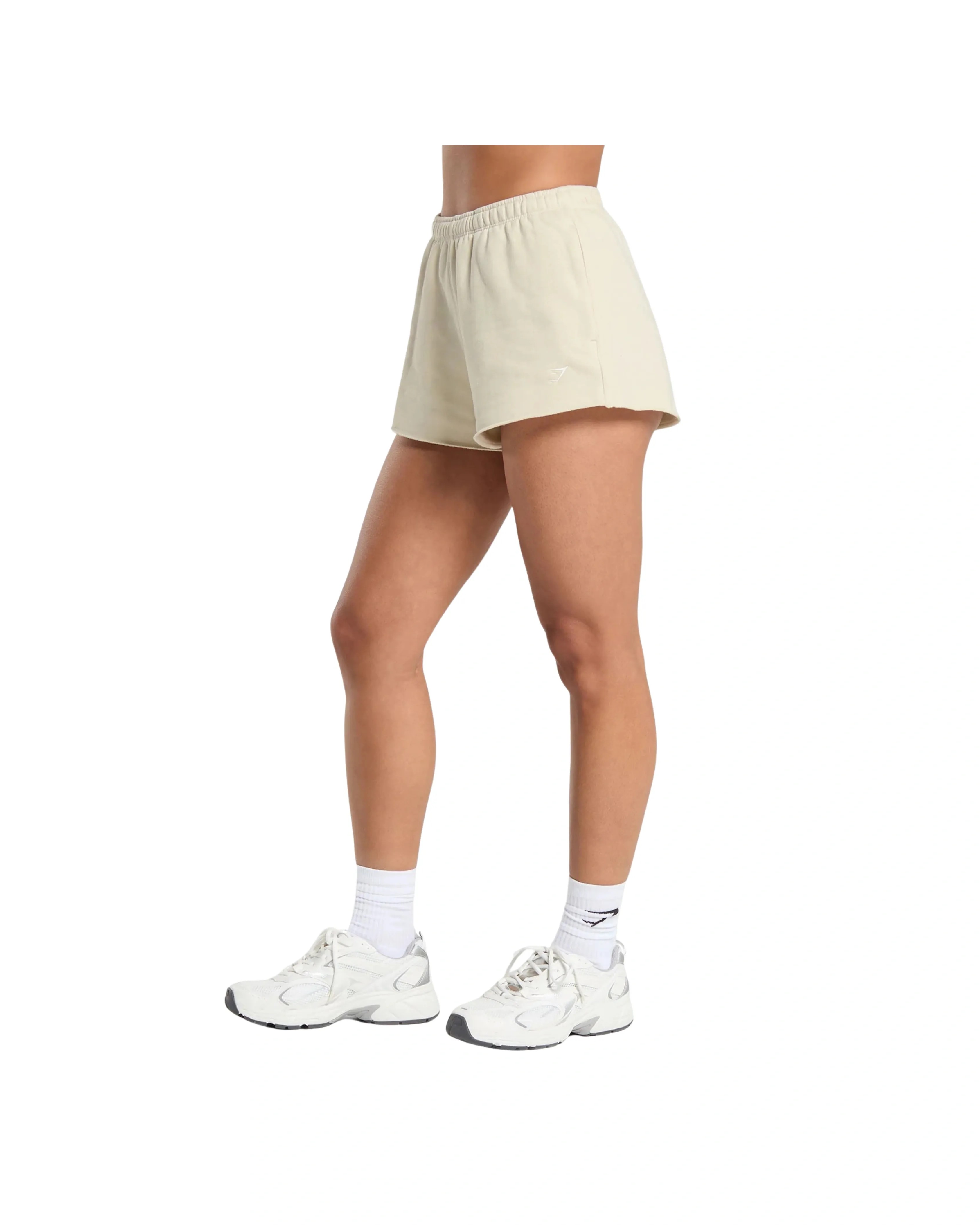 Gymshark Fleece Shorts oversized fit Ecru White - HypeFly India View 3