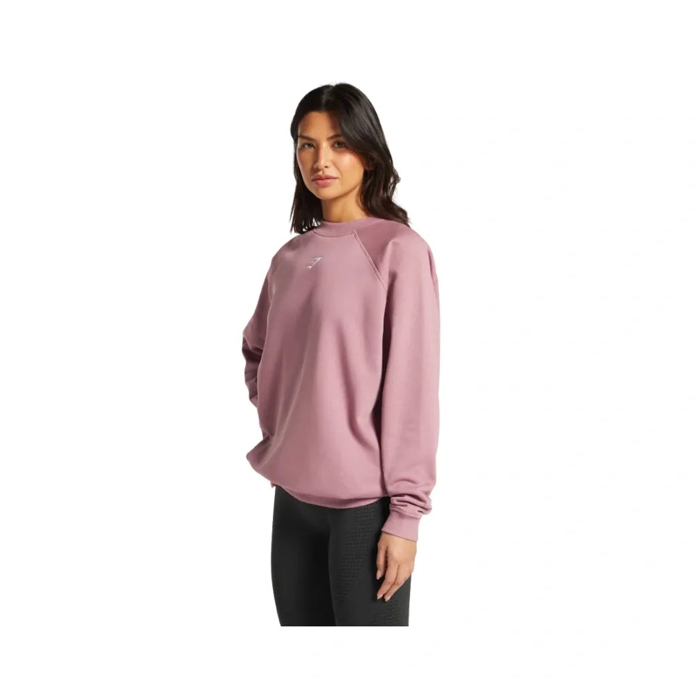 Gymshark Training Oversized Fleece Sweatshirt Calm Pink - HypeFly India View 2