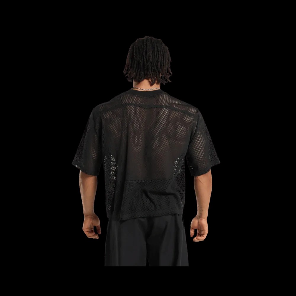 Gymshark Mesh Oversized T-Shirt Oversized Fit Black - HypeFly India View 3