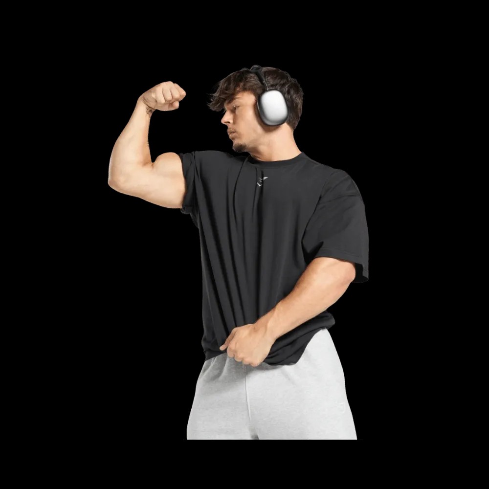 Gymshark Lifting Club T-Shirt Oversized Fit Black - HypeFly India View 4