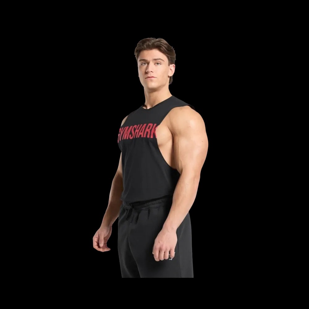 Gymshark Prime Drop Arm Tank Slim Fit Black/Vivid Red - HypeFly India View 4