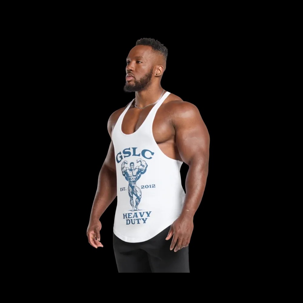 Gymshark Heavy Duty Stringer Slim Fit White - HypeFly India View 3