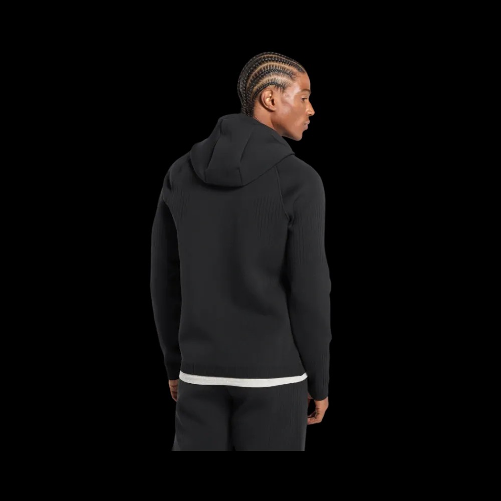 Gymshark Flat Knit Zip Up Hoodie Slim Fit Black - HypeFly India View 3