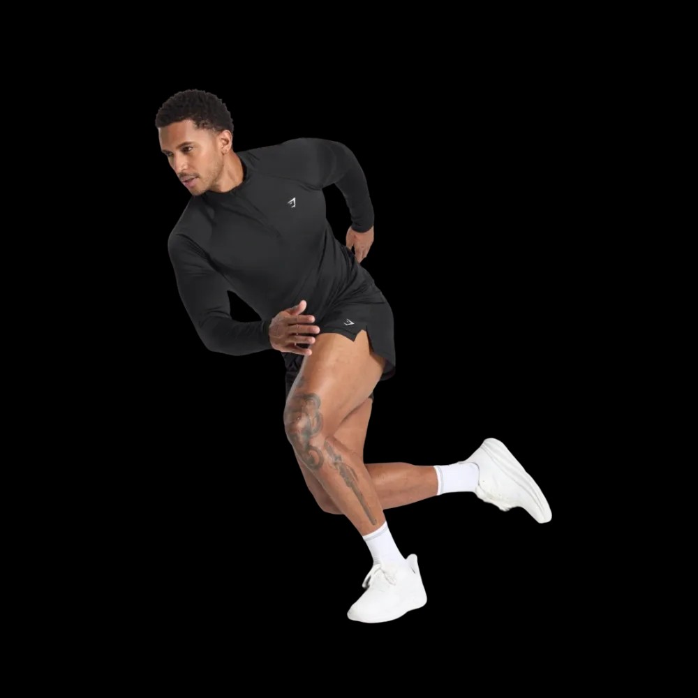 Gymshark Performance 1/4 Zip Slim Fit Black - HypeFly India View 4