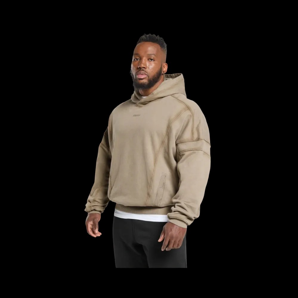 Gymshark Heavyweight Hoodie Oversized Lifestyle Brown - HypeFly India View 3