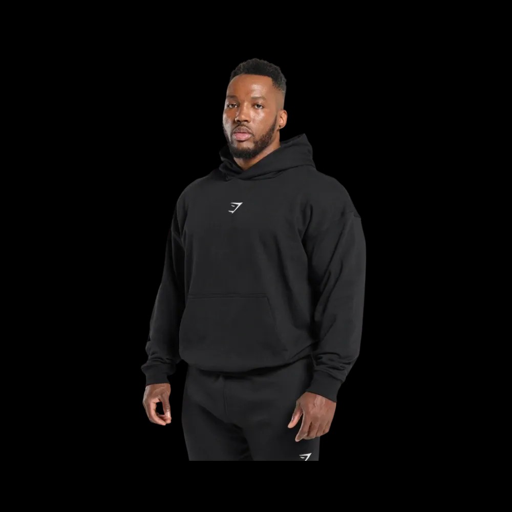 Gymshark Athletic Department Hoodie Oversized Fit Black - HypeFly India View 4