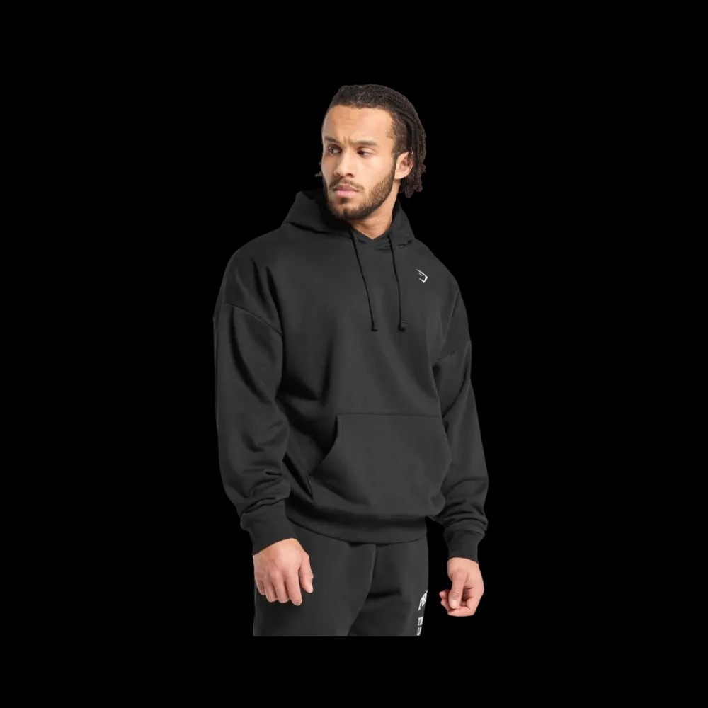 Gymshark Heavy Duty Apparel Hoodie Oversized Fit Black - HypeFly India View 2