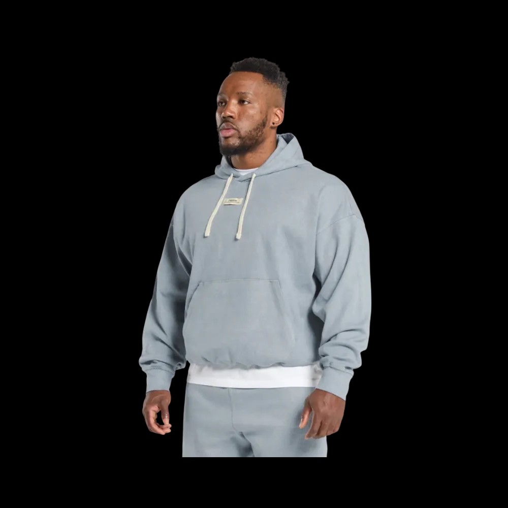 Gymshark Heavyweight Rib Hoodie Oversized Fit Denim Grey - HypeFly India View 3