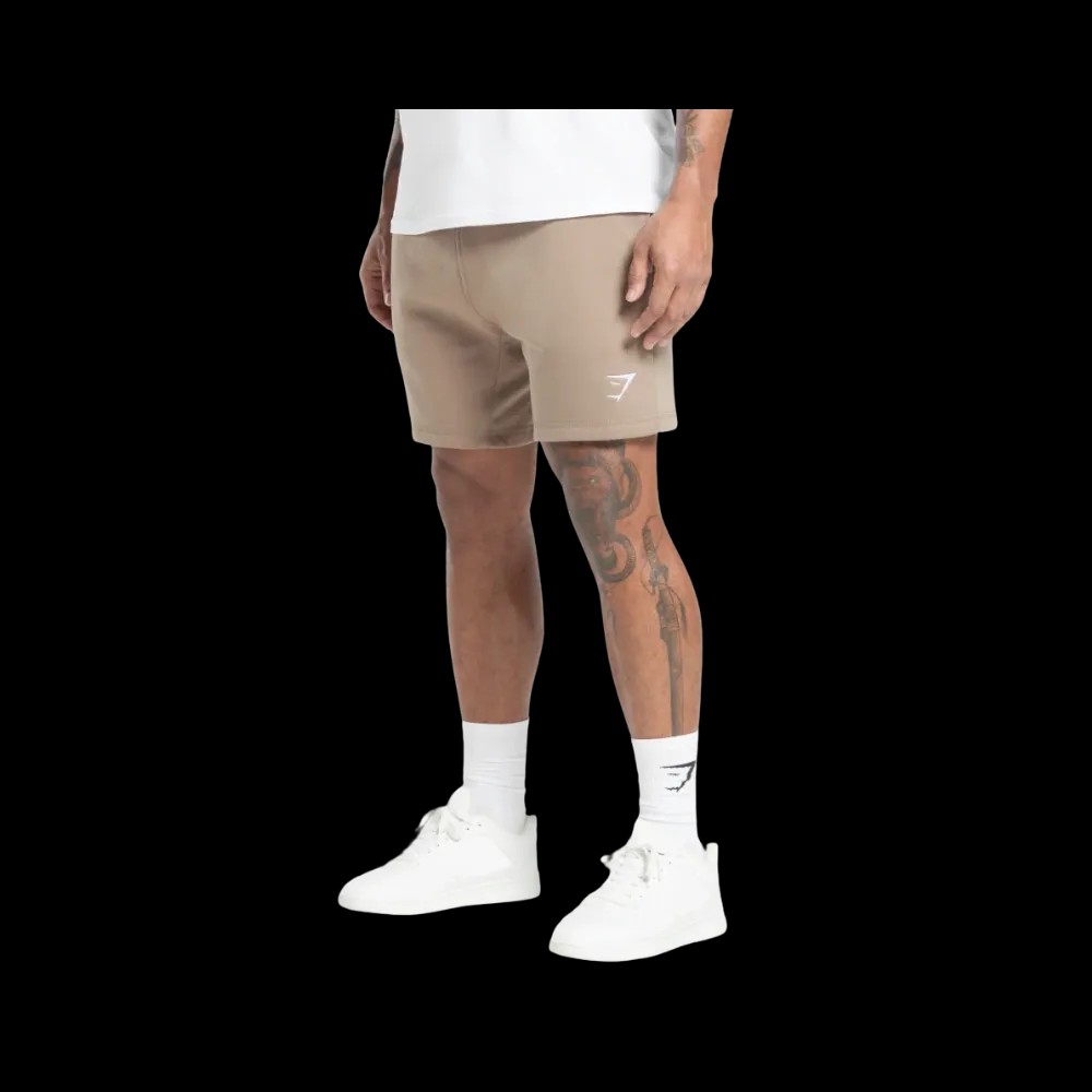 Gymshark Crest 7" Shorts Slim Fit Lifestyle Brown - HypeFly India View 3
