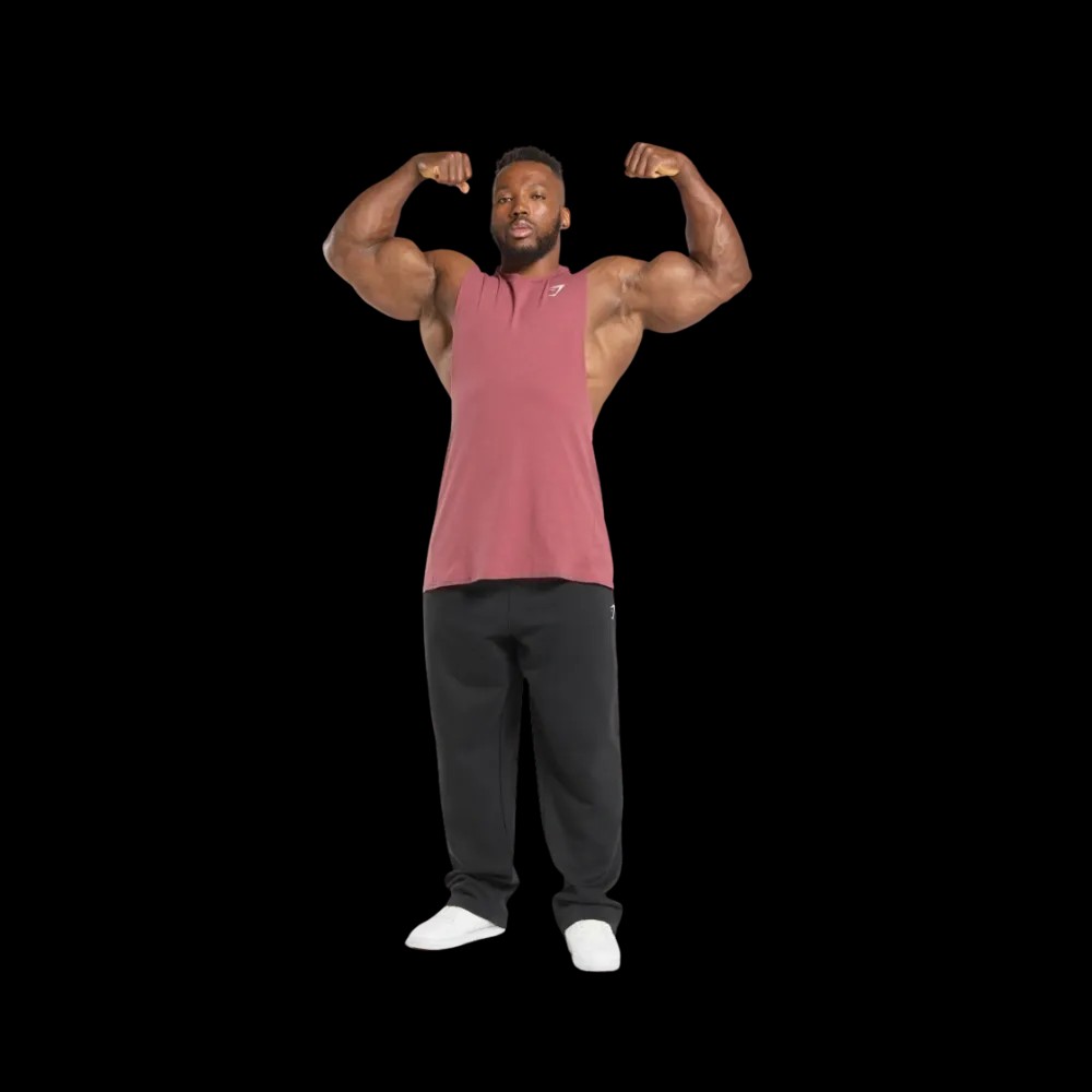 Gymshark Critical Drop Arm Tank Slim Fit Washed Berry Pink - HypeFly India View 2