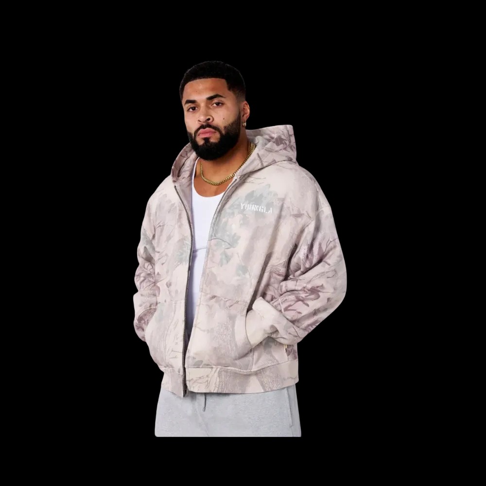 YoungLA Tree Camo Collection Zip Up Desert Tan Tree Camo - HypeFly India View 1