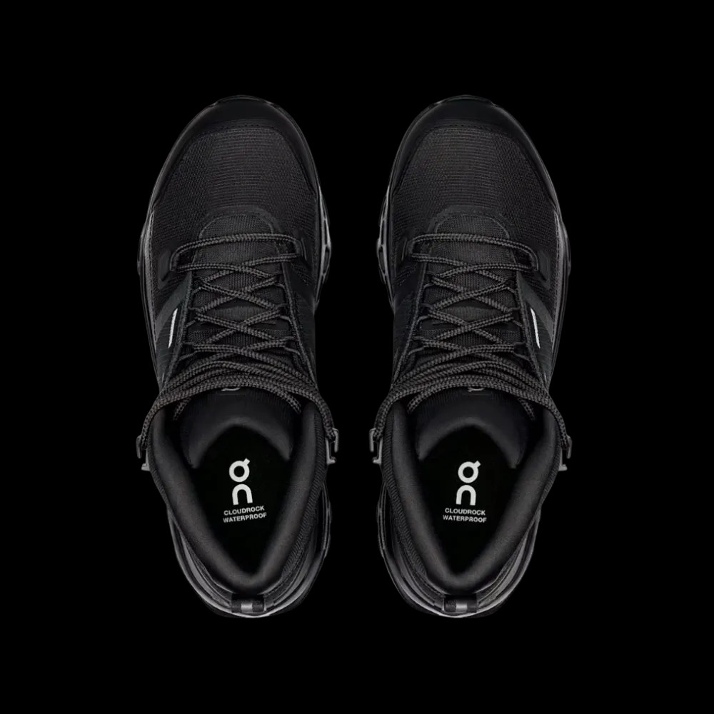 On Running Cloudrock Mid Waterproof Black Black - HypeFly India View 5