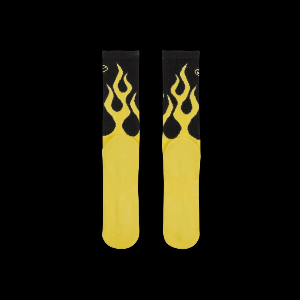 Nike Everyday Plus Crew Socks OG Flame Yellow Black - HypeFly India View 3