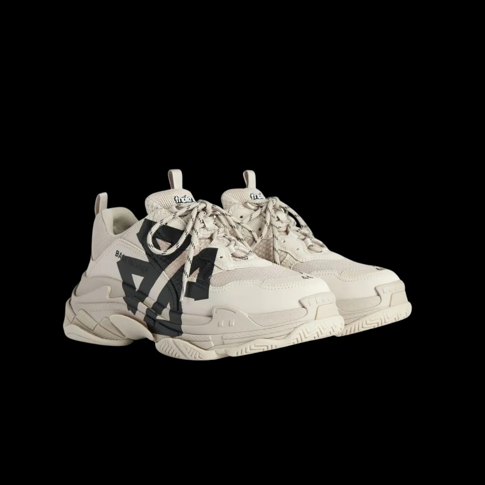 Balenciaga Triple S Tape Sneaker In Beige - HypeFly India View 5