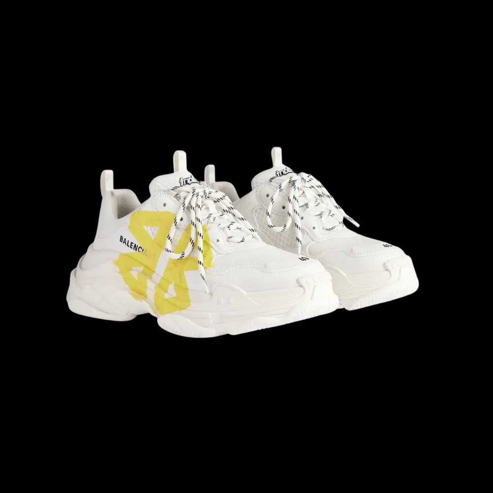 Balenciaga Triple S Tape Sneaker In White - HypeFly India View 4