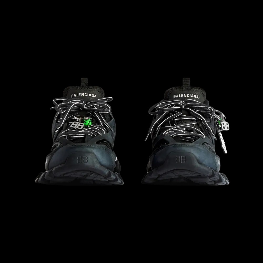 Balenciaga Track Sneaker With Charms In Black - HypeFly India View 2