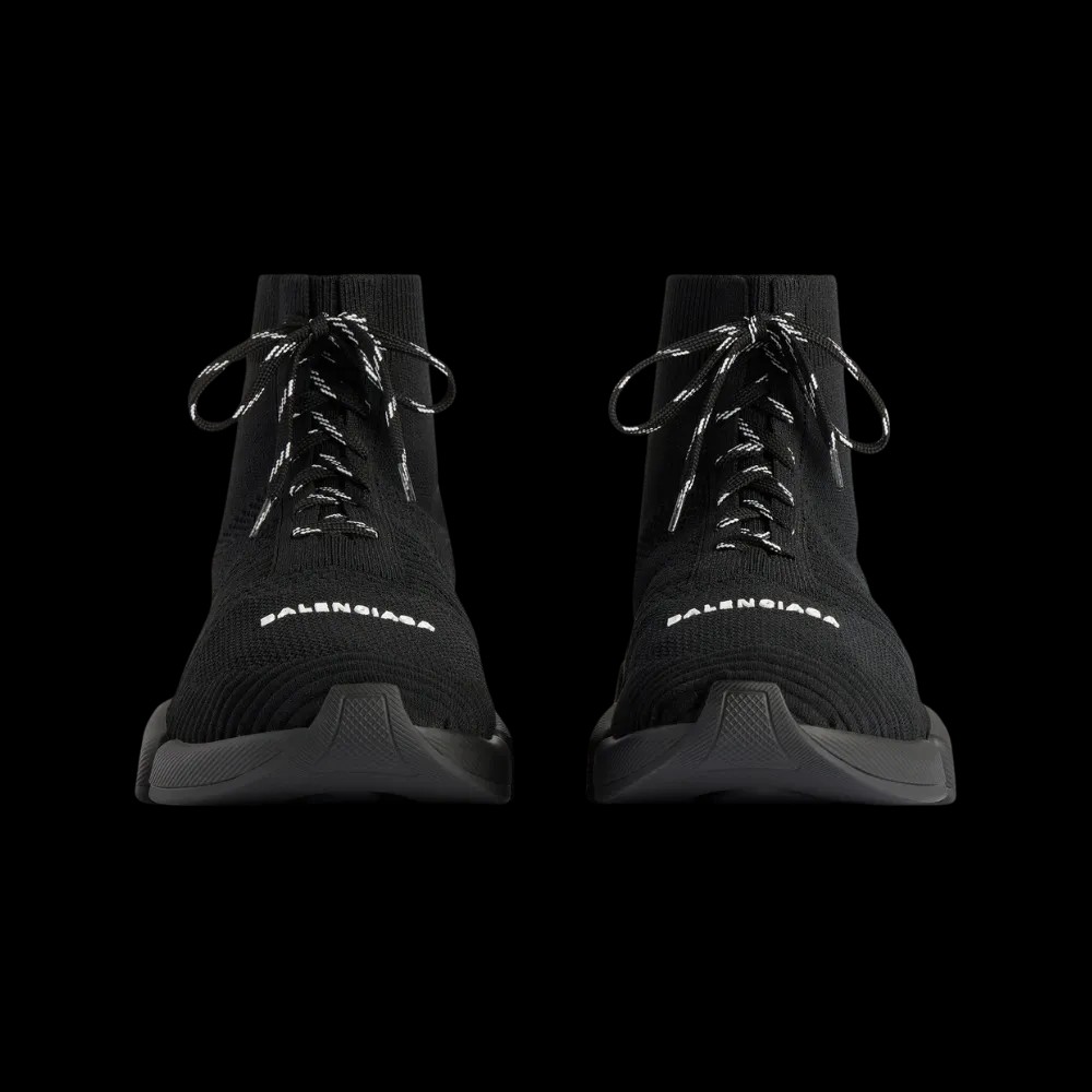 Balenciaga Speed 2.0 Lace-Up Recycled Knit Sneaker In Black - HypeFly India View 4