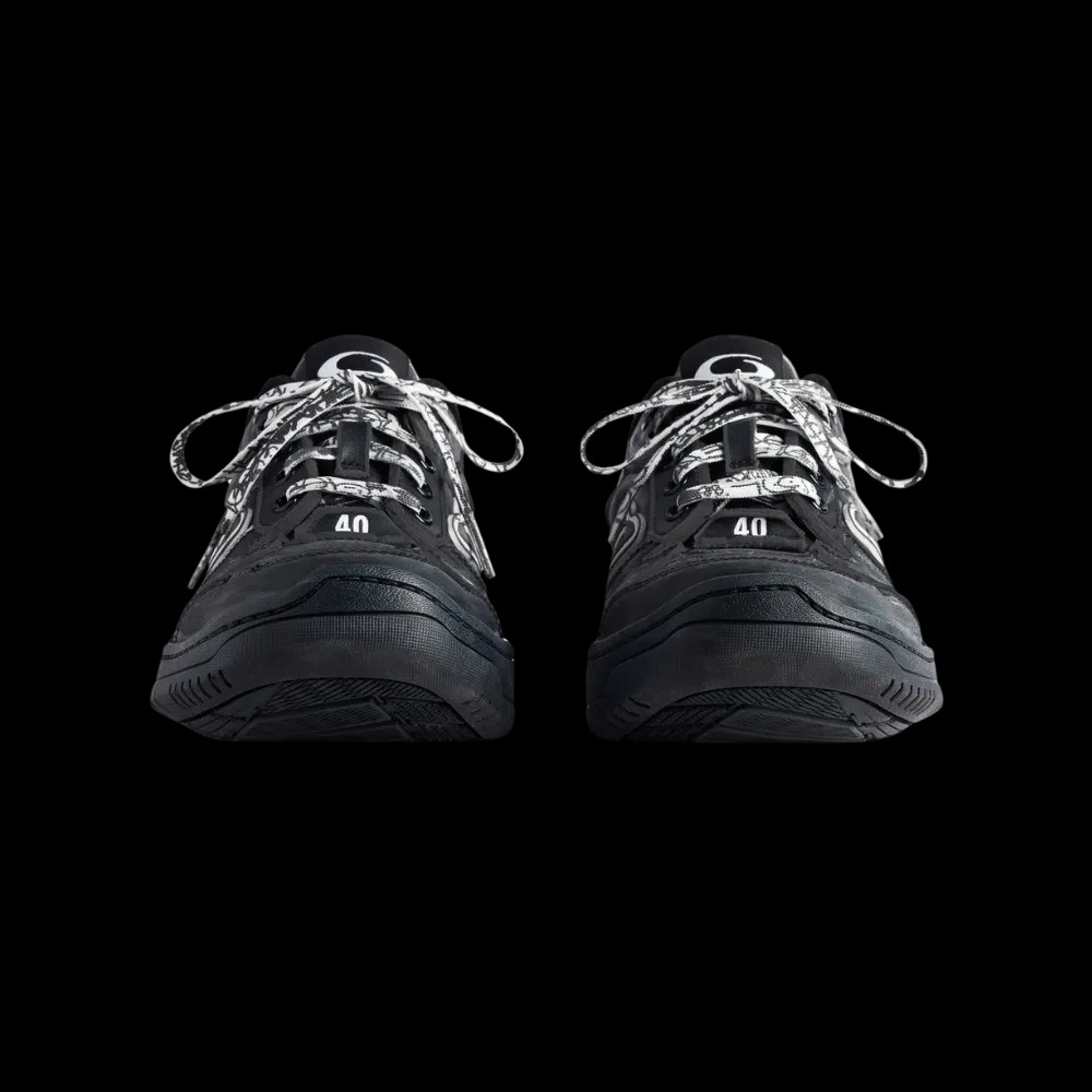 Balenciaga Hamptons Worn-Out Sneaker In Black - HypeFly India View 4
