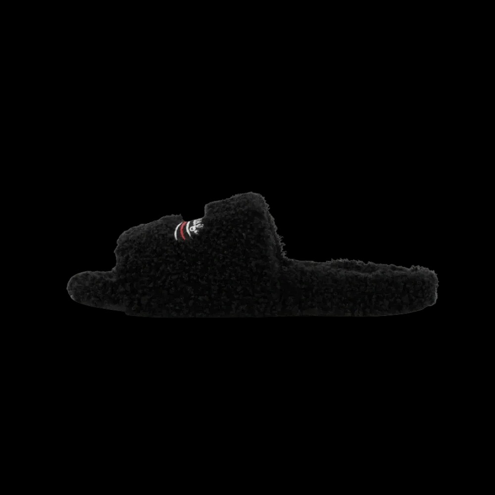 Balenciaga Furry Open Mule In Black - HypeFly India View 3