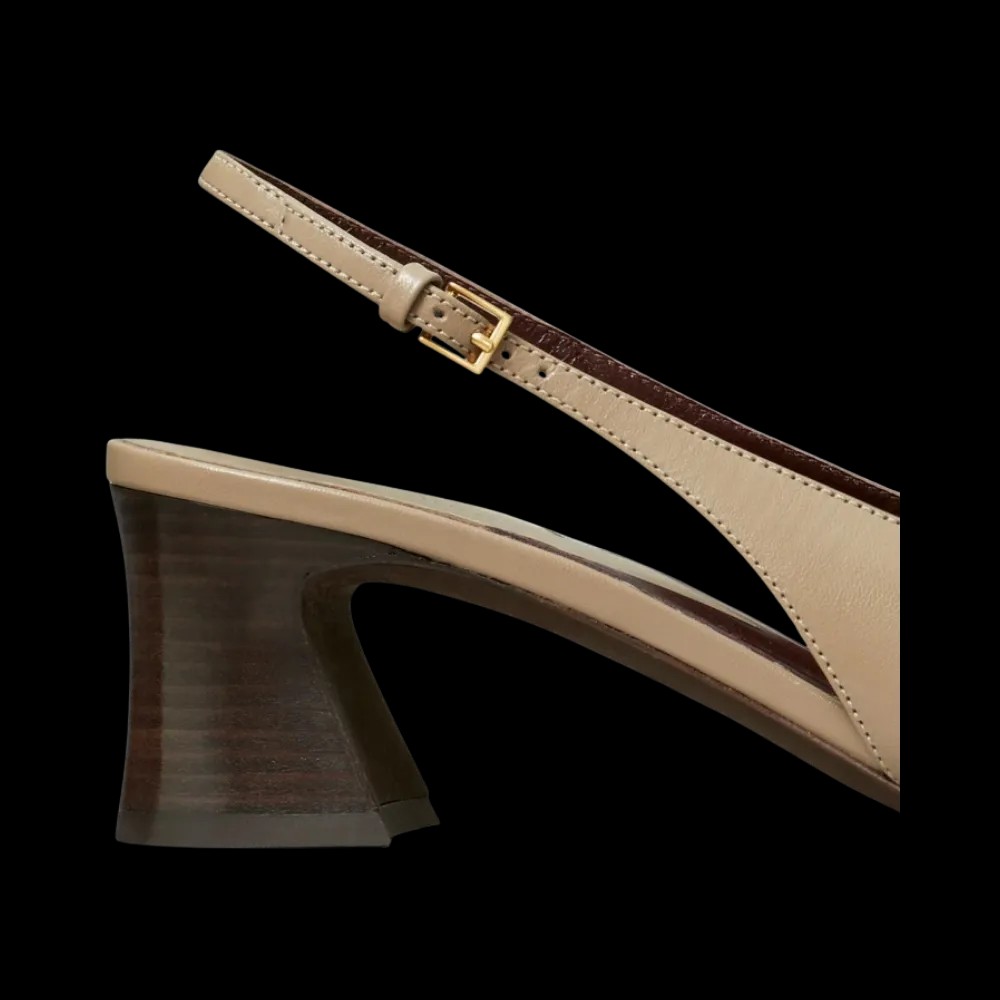 Tory Burch Jessa Heeled Slingback Ecru - HypeFly India View 4