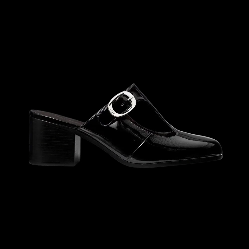 Tory Burch Violet T-Strap Heeled Mule Perfect Black - HypeFly India View 1