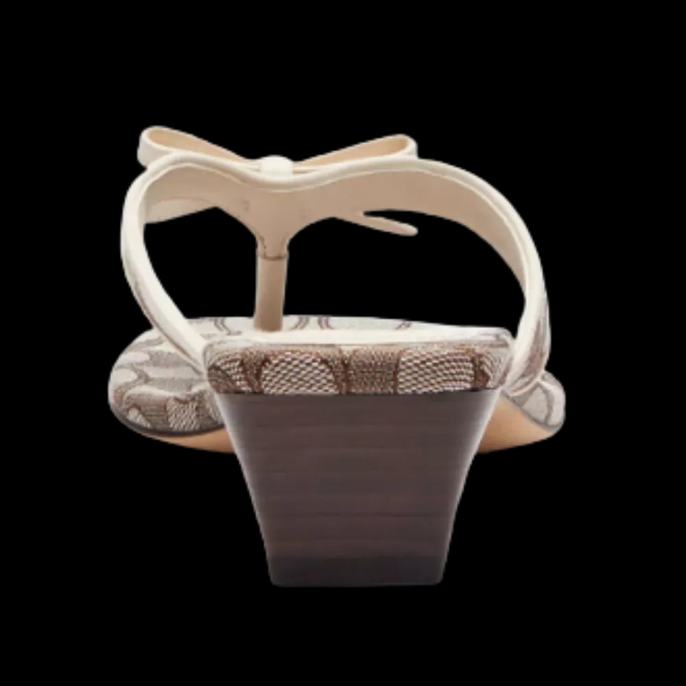 Coach Bow Thong Kitten In Signature Jacquard Chalk - HypeFly India View 3