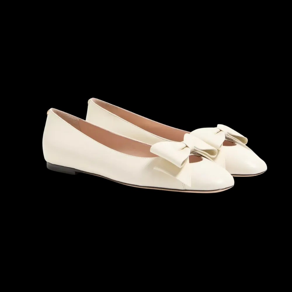 Valentino Bowow Kidskin Ballerina Ivory - HypeFly India View 3