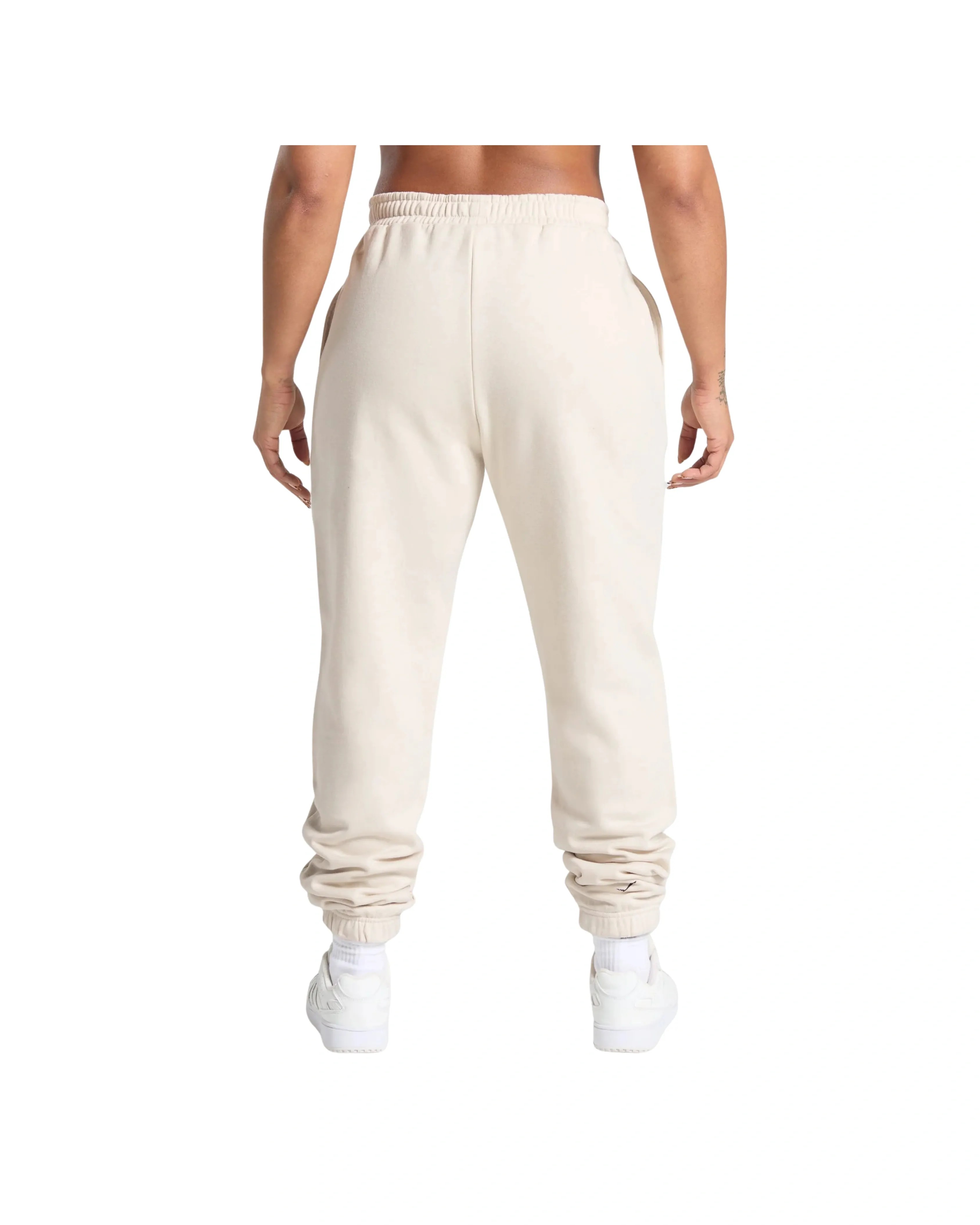 Gymshark Lifting Essentials Graphic Brushed Oversized Joggers oversized fit Oat White - HypeFly India View 3
