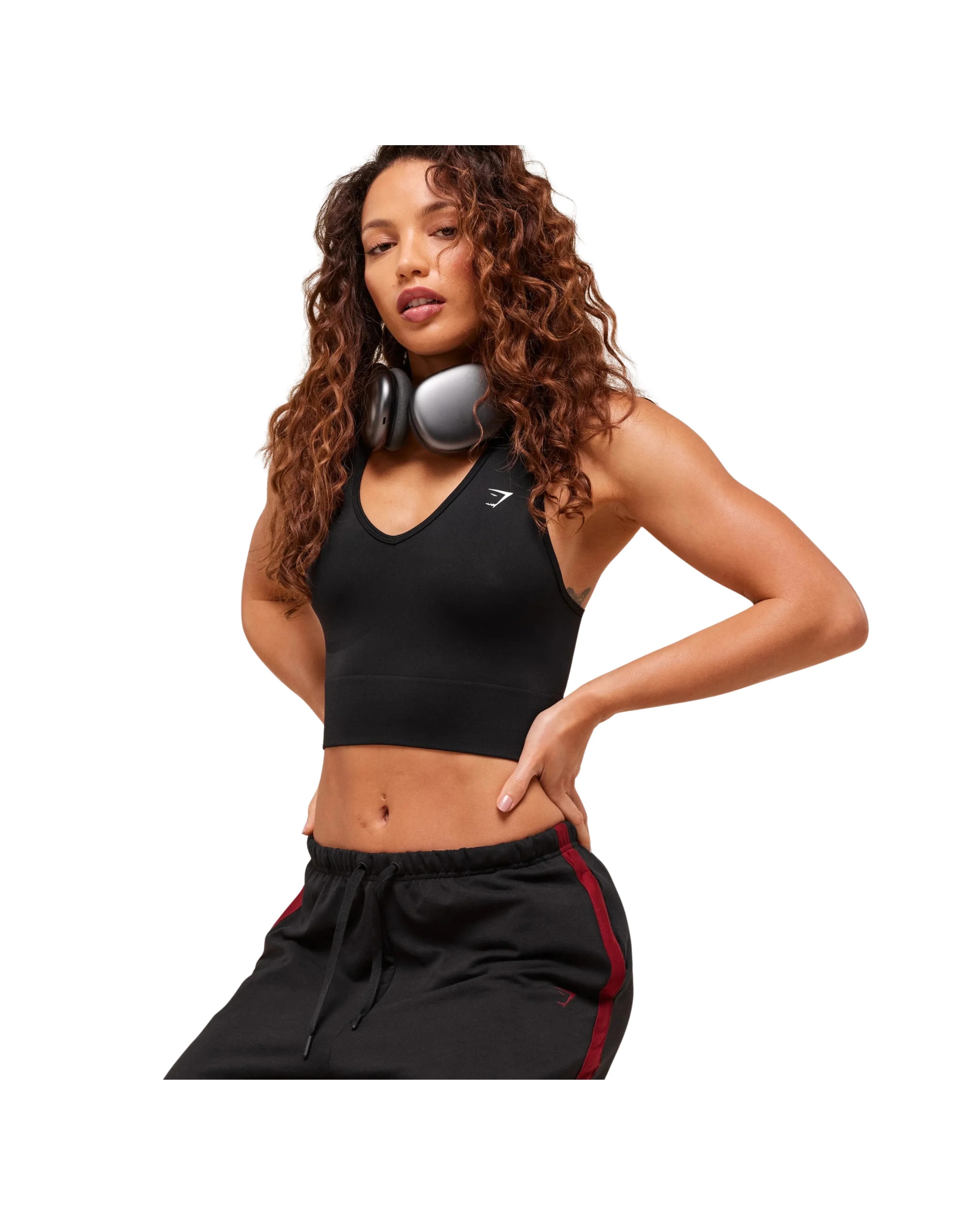 Gymshark Everyday Seamless Crop Tank Black - HypeFly India View 3