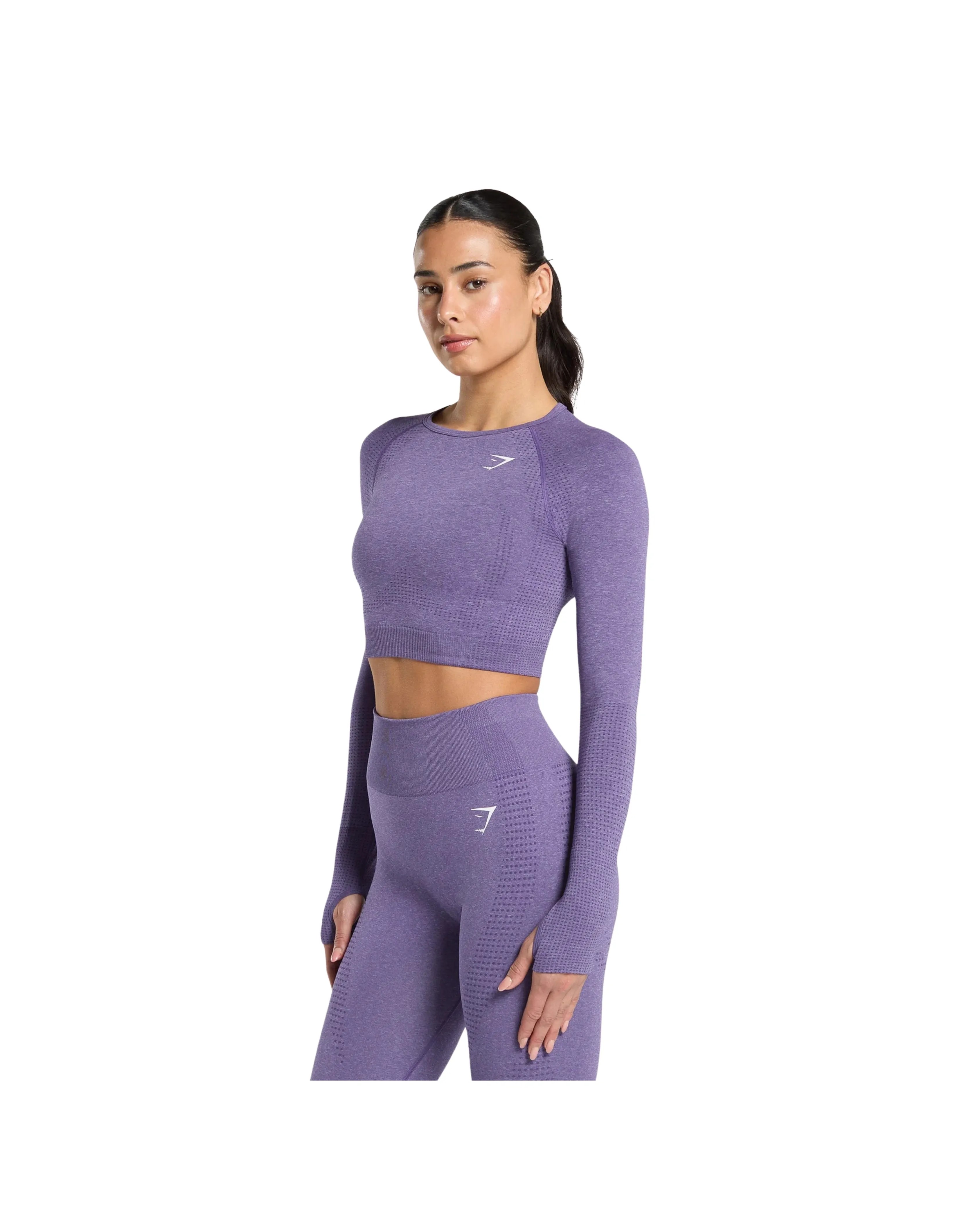 Gymshark Vital Crop Top Functional Purple Marl - HypeFly India View 3