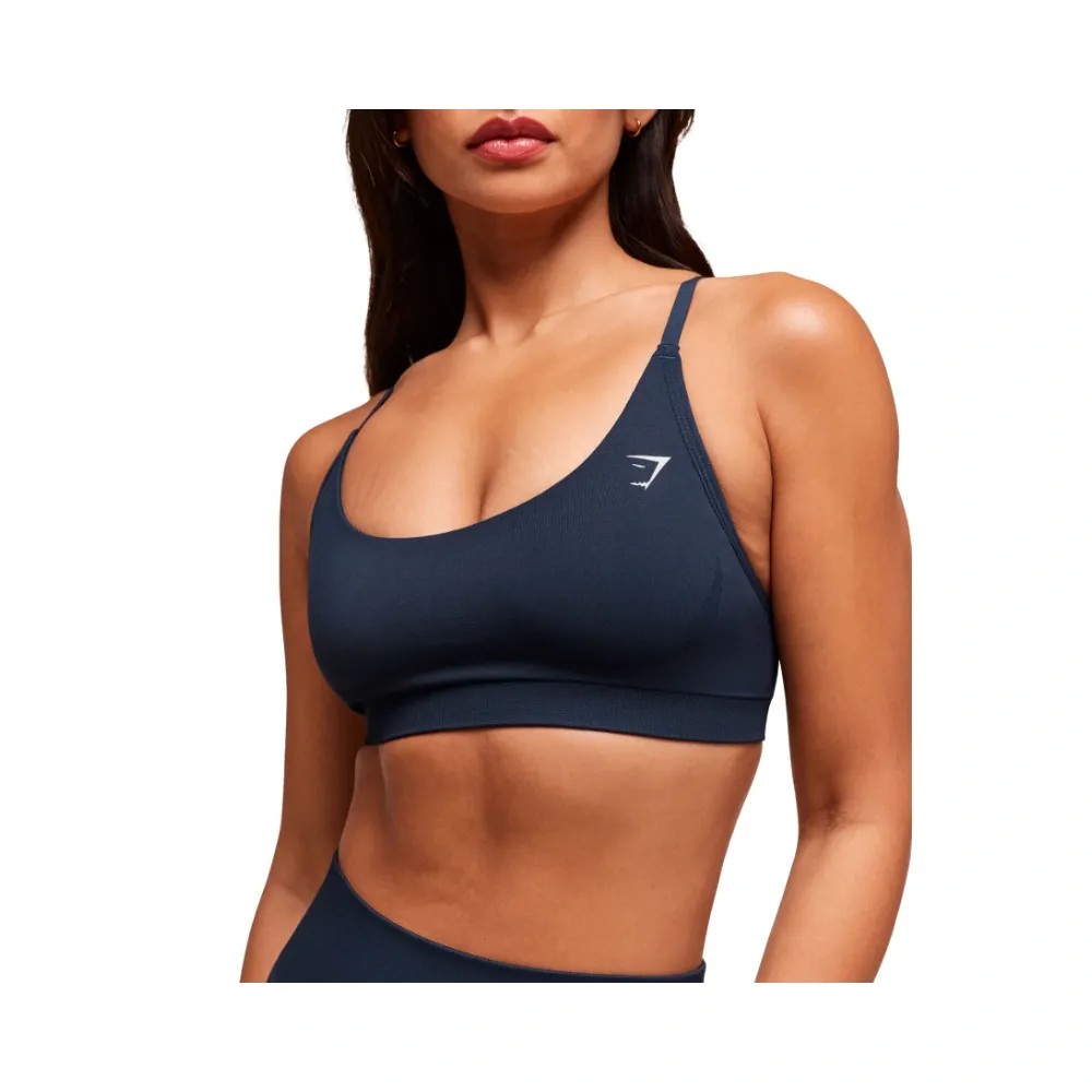 Gymshark Everyday Seamless Racerback Sports Bra - Light Support Navy - HypeFly India View 3