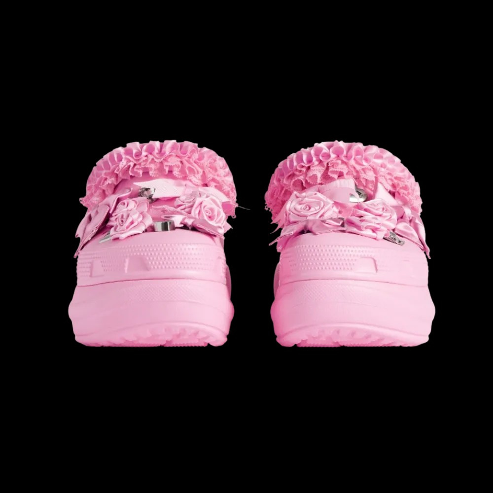 Balenciaga Crocs Mule Jibbitz In Light Pink - HypeFly India View 4