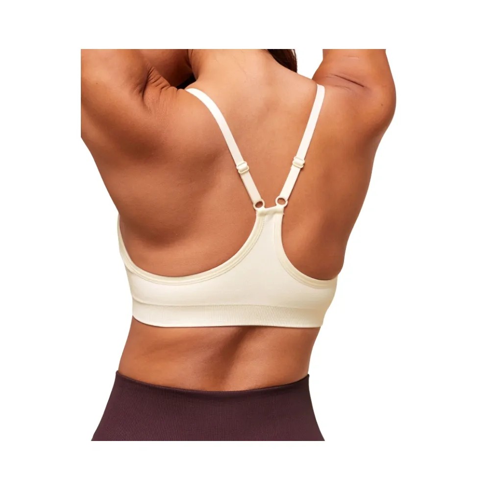 Gymshark Everyday Seamless Racerback Sports Bra - Light Support Soft White - HypeFly India View 5