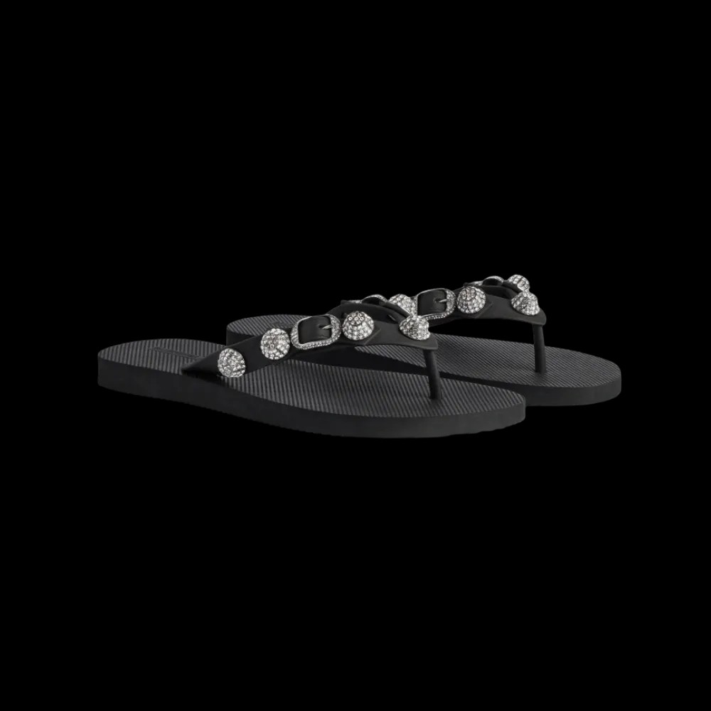 Balenciaga Cagole Thong Sandal In Crystal - HypeFly India View 5